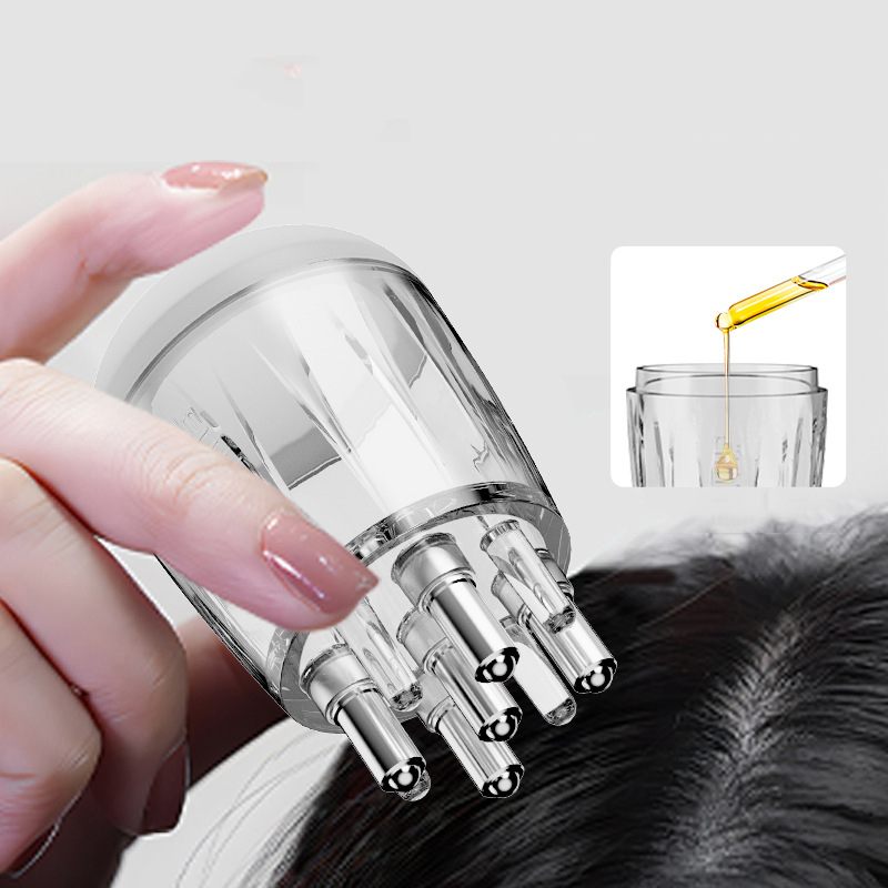 Hair Care Essential - หวีนวดศีรษะแบบพกพา หวีนวดขนาดเล็กสำหรับน้ำมันหอมระเหย ช่วยนวดและนำน้ำมันเข้าสู่รูขุมขน ป้องกันผมร่วง อุปกรณ์ดูแลหนังศีรษะ