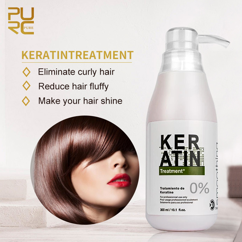 Hair Care Keratin Shampoo - Purc การยืดผมตรงครีมหมักผมเคราตินฟอร์มาลินแบบบราซิลผลิตภัณฑ์ทำให้ผมเรียบ8% 5% 0% 12% 300มล.