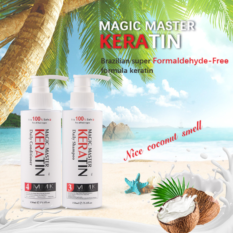 Hair Care Keratin Shampoo - สำหรับ 150Mlแชมพูประจำวัน 150Ml Conditioner Professionalมะพร้าวกลิ่นผมสำหรับSmoothingแห้งเสียผม