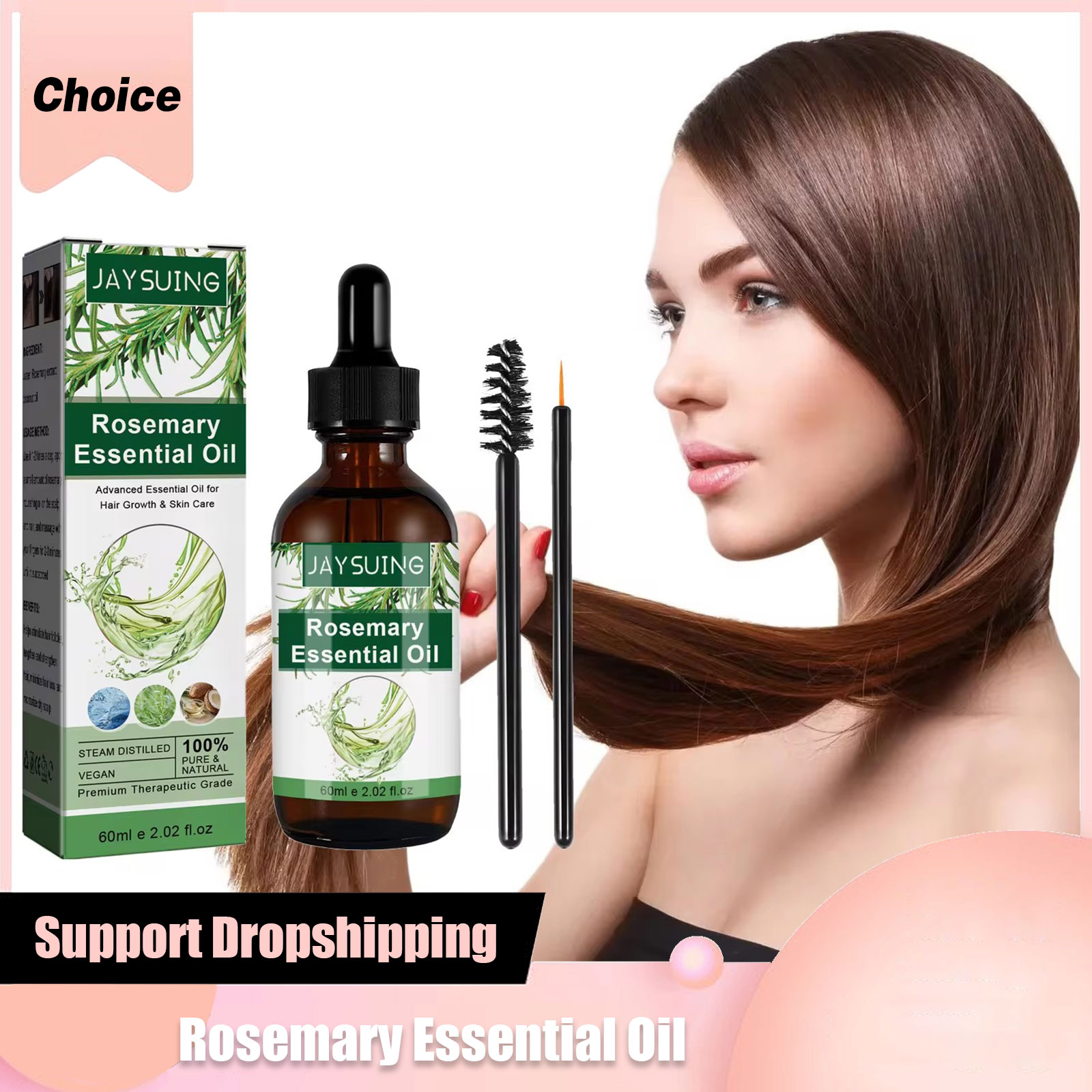 Hair Care Essential - น้ํามันหอมระเหยโรสแมรี่สําหรับ Hair Growth Scalp Damage Treatment