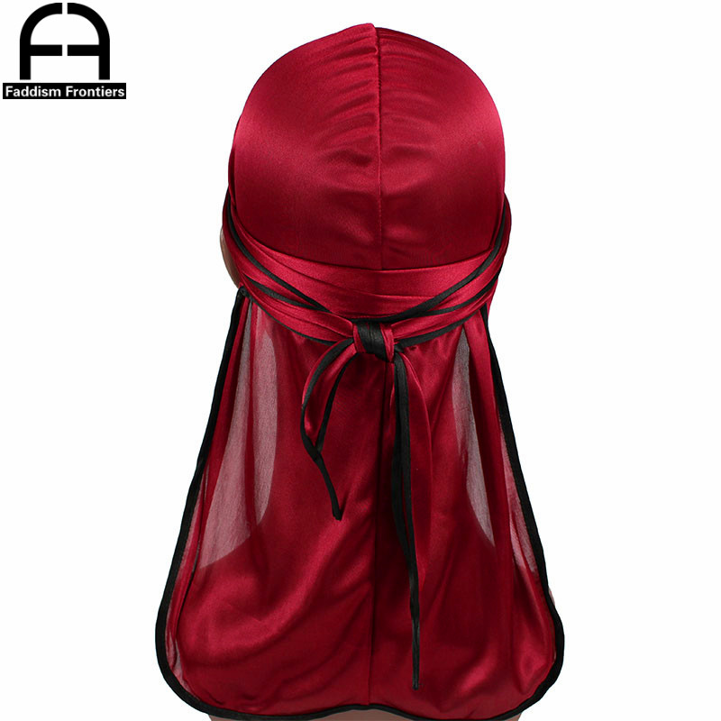 Satin Hair Bonnet - แฟชั่นผู้ชายใหม่ซาติน Durags Biker Headwear หมวกผ้าพันคอผู้ชาย Silky