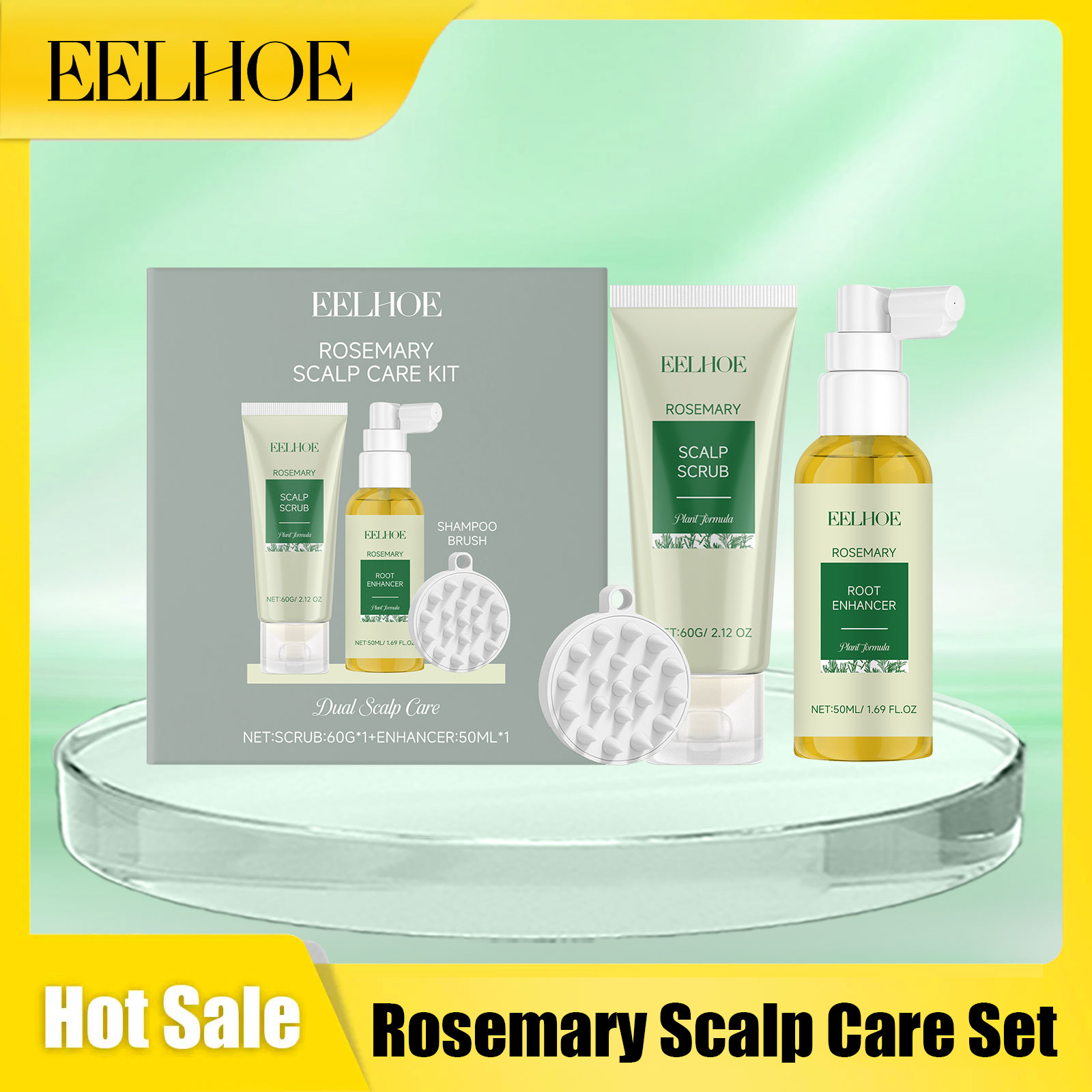 Hair Care Essential - ชุดดูแลหนังศีรษะอีลโฮ โรสแมรี่ สเปรย์น้ำมันหอมระเหยทำความสะอาดอย่างล้ำลึก ไม่ระคายเคือง บำรุงรากผมให้แข็งแรง สำหรับผมนุ่มสลวย
