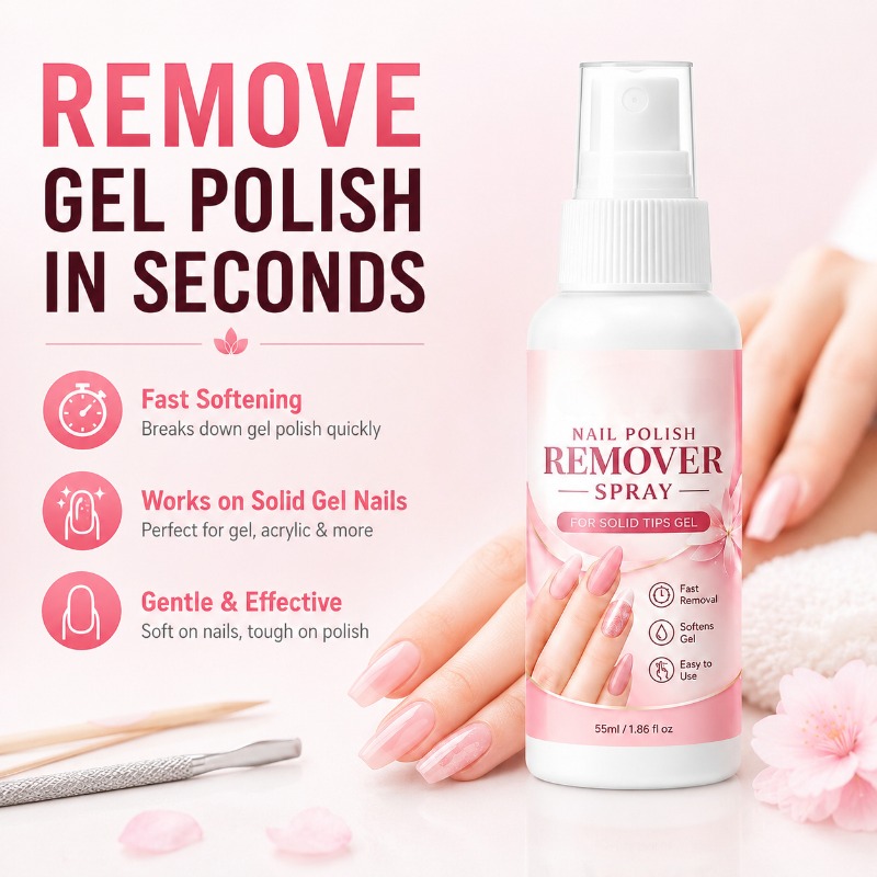 Hair Care Gel - สเปรย์ล้างเล็บเจลแบบแข็ง น้ำยาละลายเจล น้ำยาทำให้เจลยูวีละลายเร็ว น้ำยาล้างเล็บปลอม ใช้งานง่าย สำหรับมืออาชีพและ