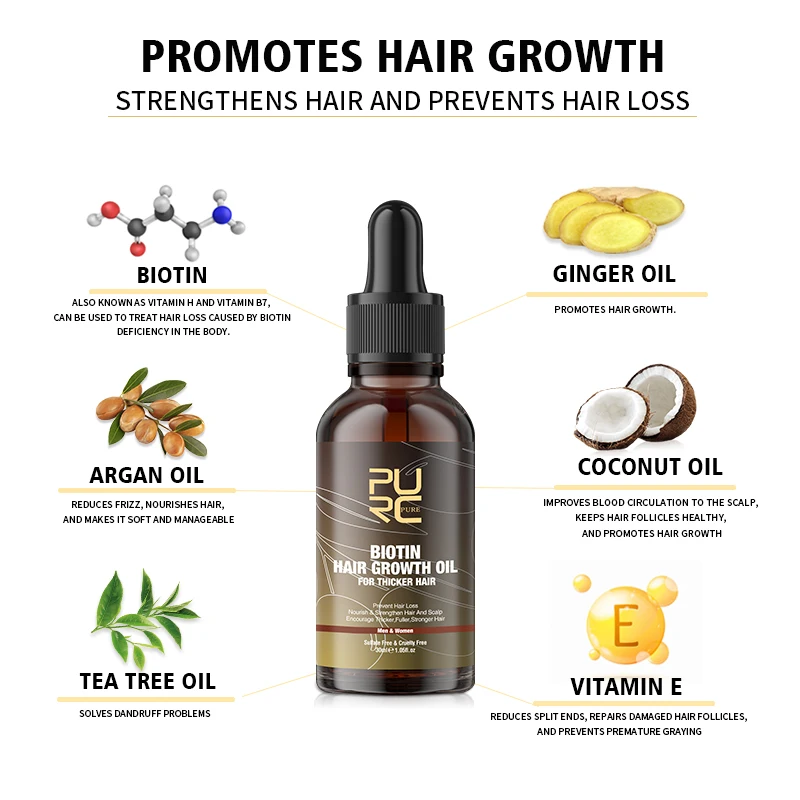 PURC Biotin Hair Oil Hair Grow - Hair Care Essence Oil Spray บทวิจารณ์และราคา