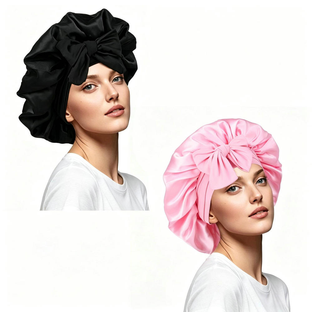 หมวกซาตินสำหรับผู้หญิง 2 ชิ้น  - Satin Hair Bonnet บทวิจารณ์และราคา