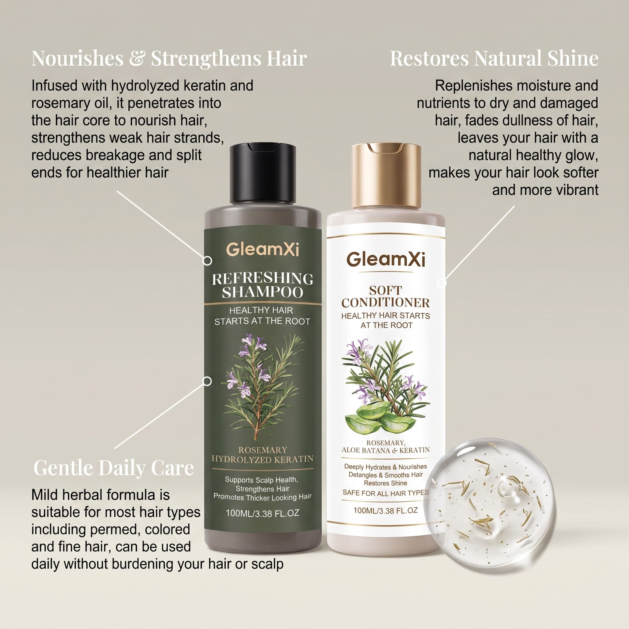 โรสแมรี่ แชมพู ครีมนวดผม ชุดคว - Hair Care Keratin Shampoo บทวิจารณ์และราคา