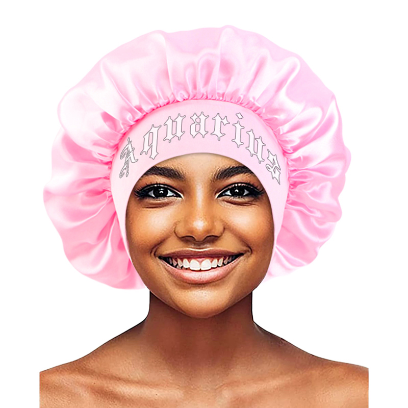 ใหม่ 12 Zodiac สีทึบ Sleep CAP - Satin Hair Bonnet บทวิจารณ์และราคา