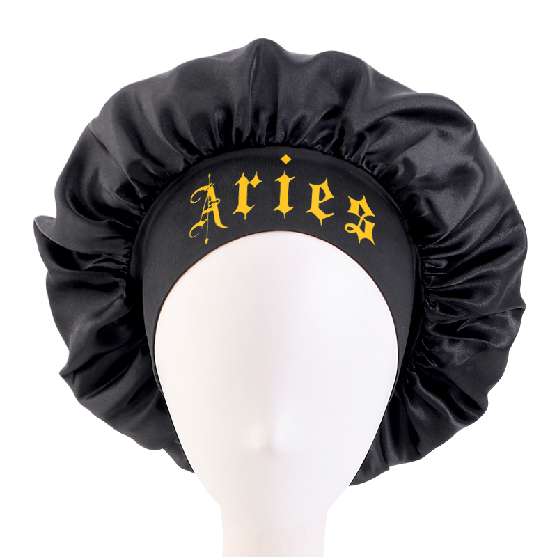 ใหม่ 12 Zodiac สีทึบ Sleep CAP - Satin Hair Bonnet บทวิจารณ์และราคา