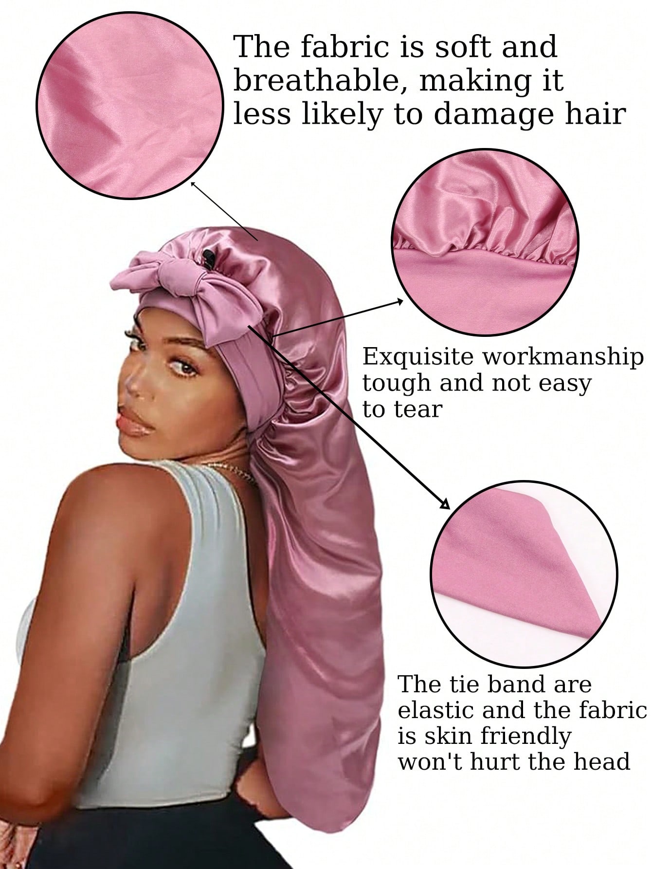 หมวกคลุมผมซาตินขนาดใหญ่สำหรับน - Satin Hair Bonnet บทวิจารณ์และราคา