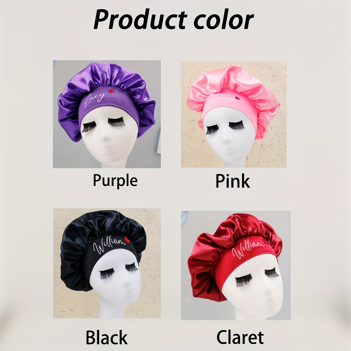 หมวกคลุมผมผ้าซาตินแบบกำหนดเอง  - Satin Hair Bonnet บทวิจารณ์และราคา