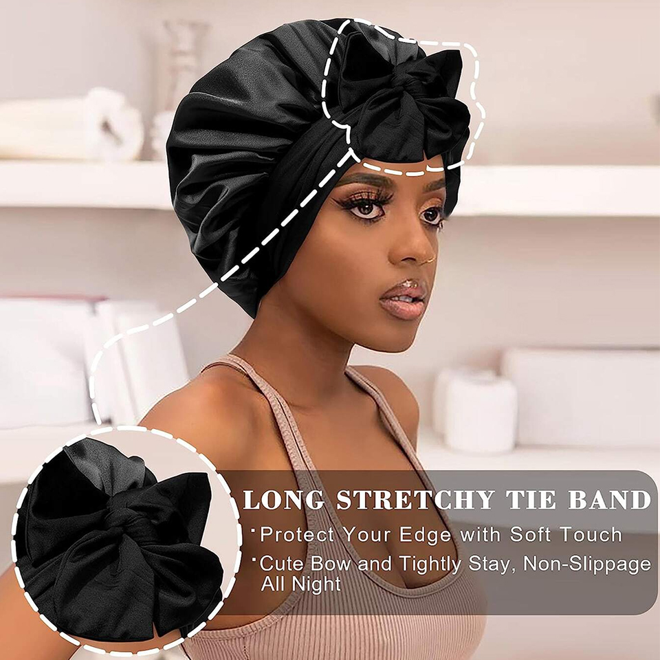 ซาตินหมวกนอน Silky Bonnets ยาว - Satin Hair Bonnet บทวิจารณ์และราคา